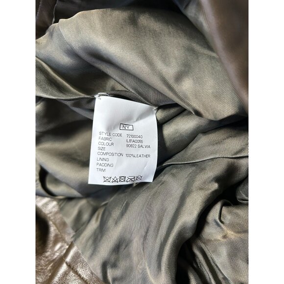 Belstaff Womens Size XS Leather Pleated Shorts With Belt In Brown - Picture 6 of 16